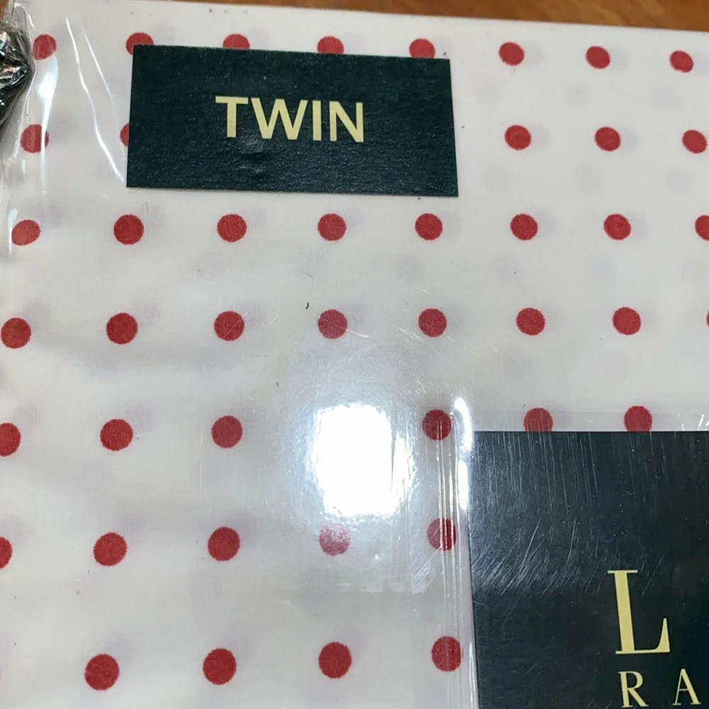 Lauren Ralph Lauren one twin sheet set red polka dot bed sheets